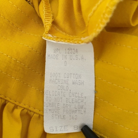 Howard Wolf Yellow Tea Length Dress Button Front Vintage Size 8 - Picture 4 of 13